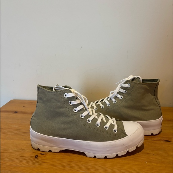 Converse Olive Green Chuck Taylor All Star Lugged High Platform Sneakers - Picture 2 of 7